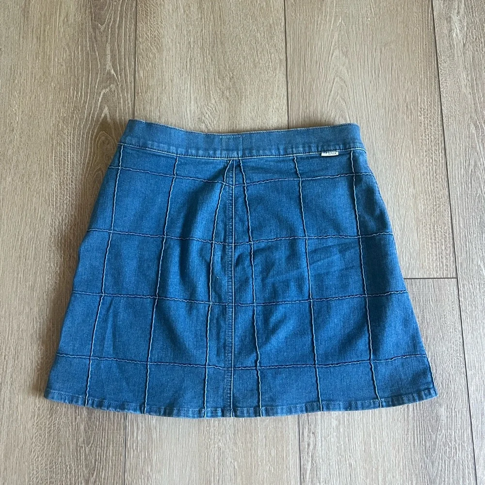 MOTHER denim skirt Patchwork Lovin Schools Out Size 27 - Picture 4 of 6